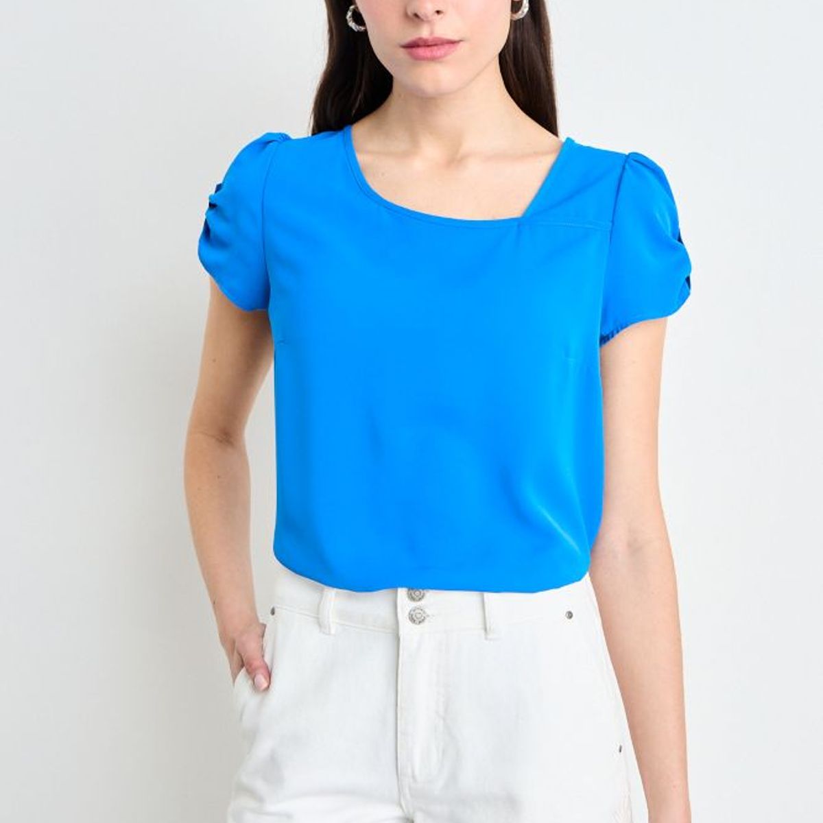 IO - Blusa Lisa Mujer Azul Io