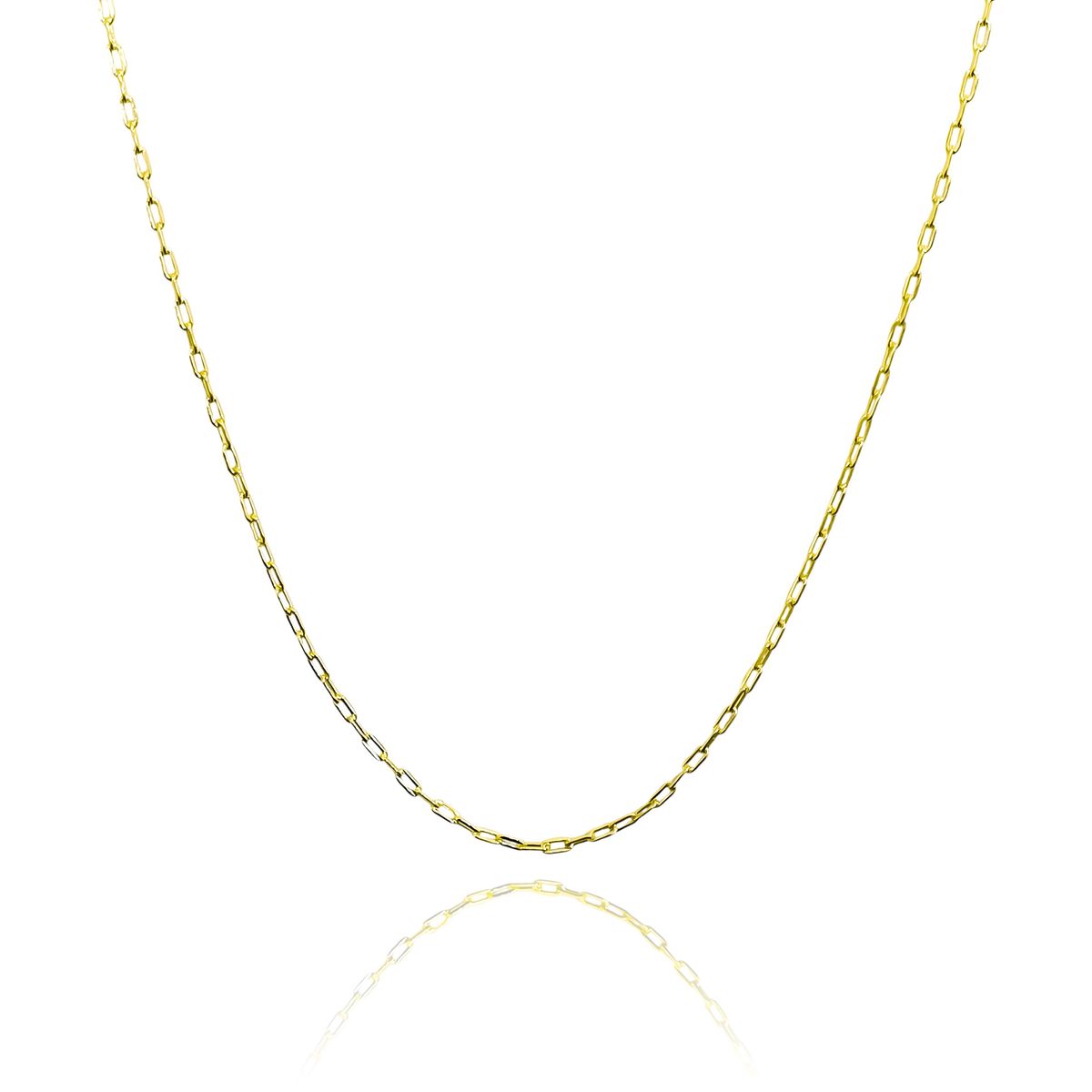 COGGIOLA - Cadena Eslabón Fino Alargado 60cm Enchapado Oro 18K