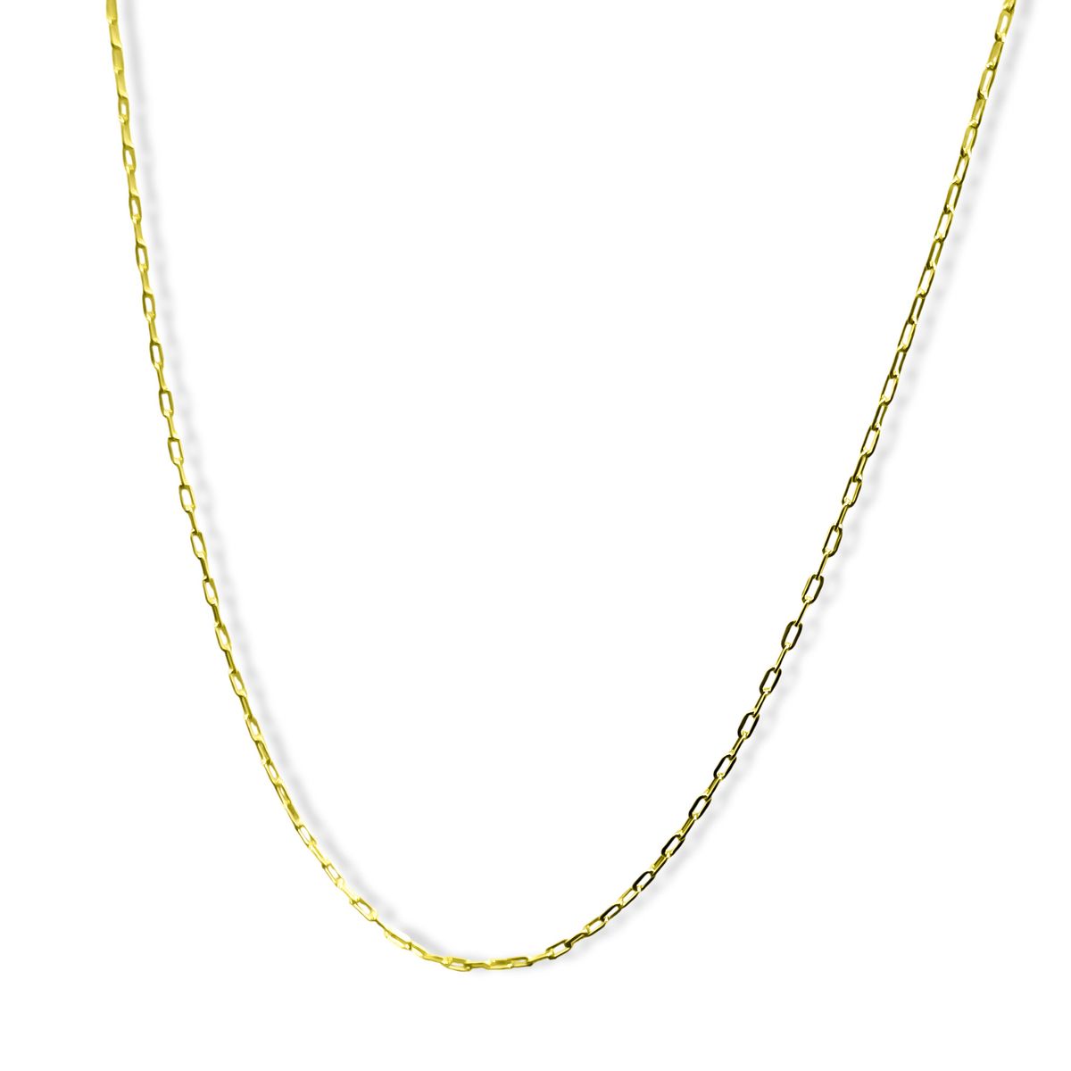 COGGIOLA - Cadena Eslabón Fino Alargado 60cm Enchapado Oro 18K