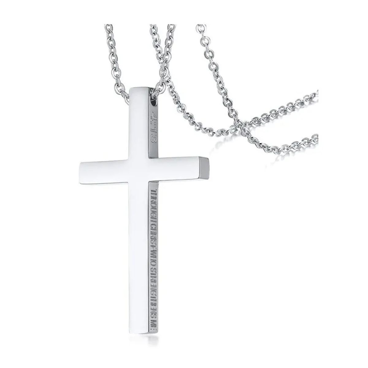 GENERICO - Collar Cruz Silver Space Hombre Mujer Filipenses 413