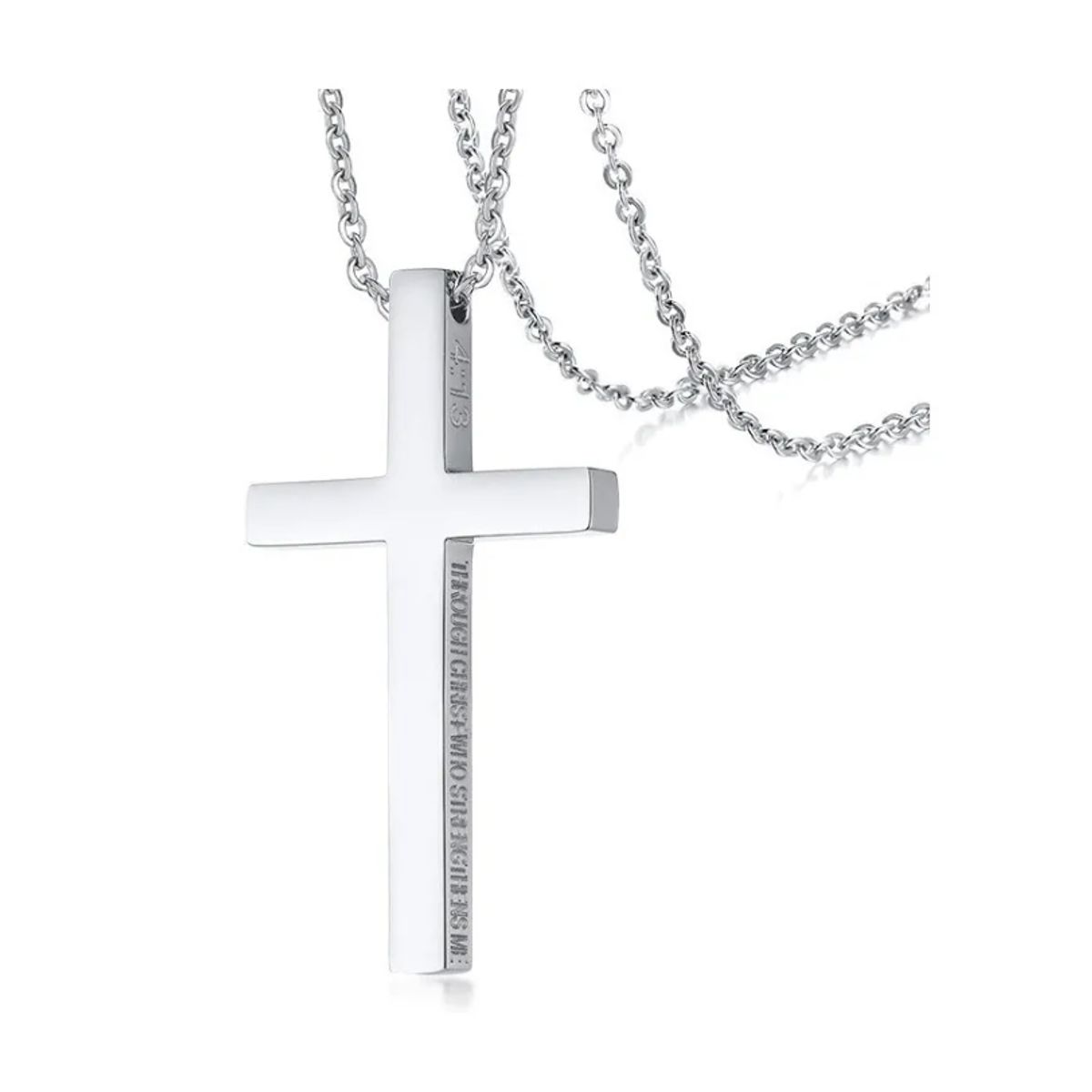GENERICO - Collar Cruz Silver Space Hombre Mujer Filipenses 413