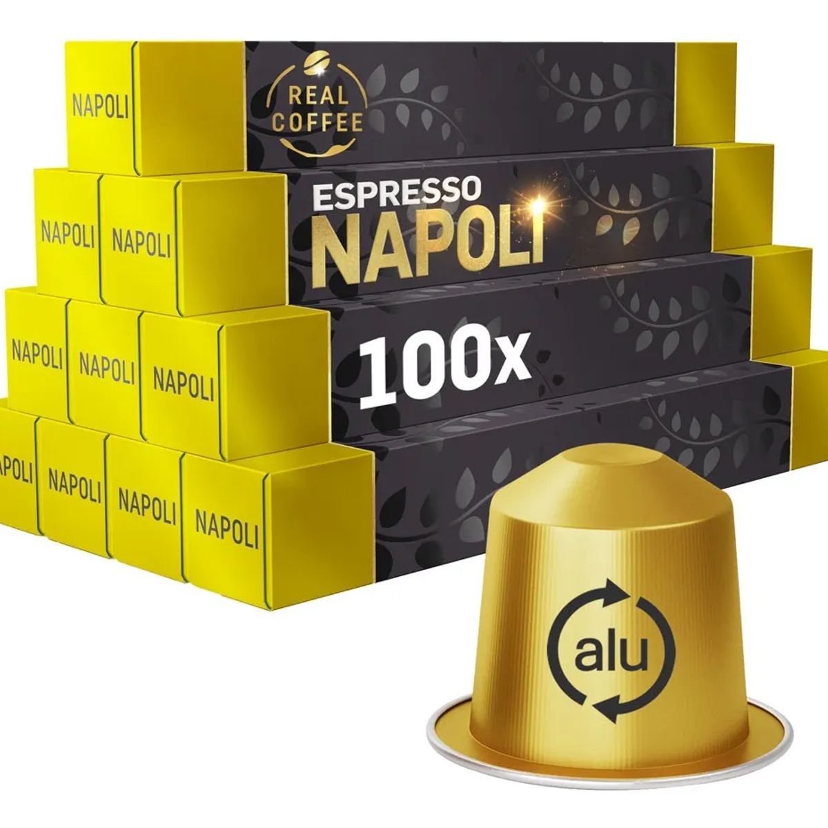 REAL COFFEE - 100 Cápsulas Compatibles Nespresso Napoli, Real Coffee