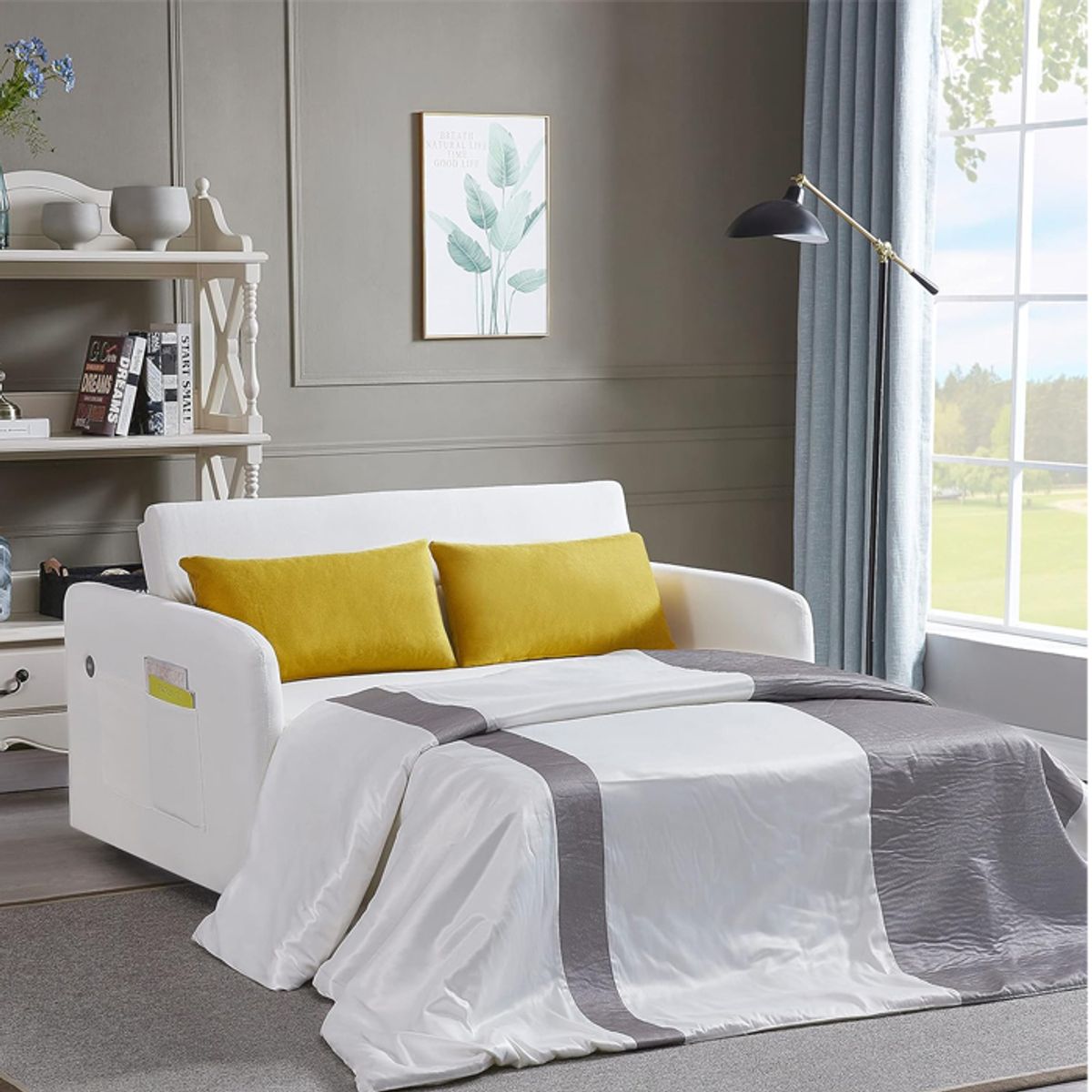 MSA MUEBLES SANTA ANA - Sofá Cama Beige 2 Cuerpos