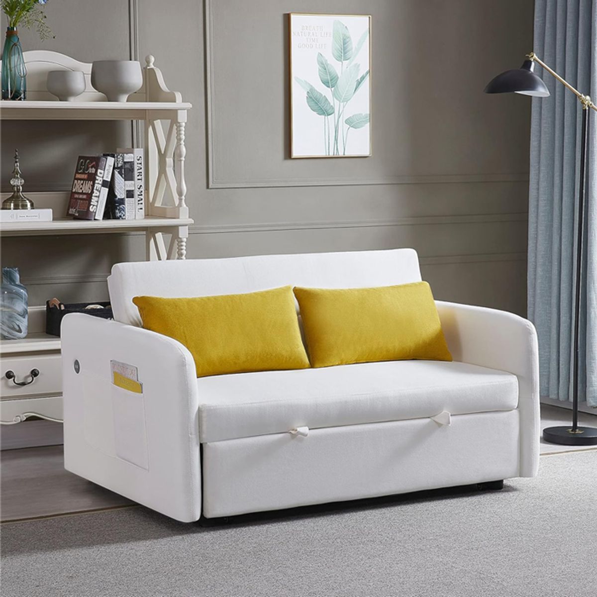 MSA MUEBLES SANTA ANA - Sofá Cama Beige 2 Cuerpos