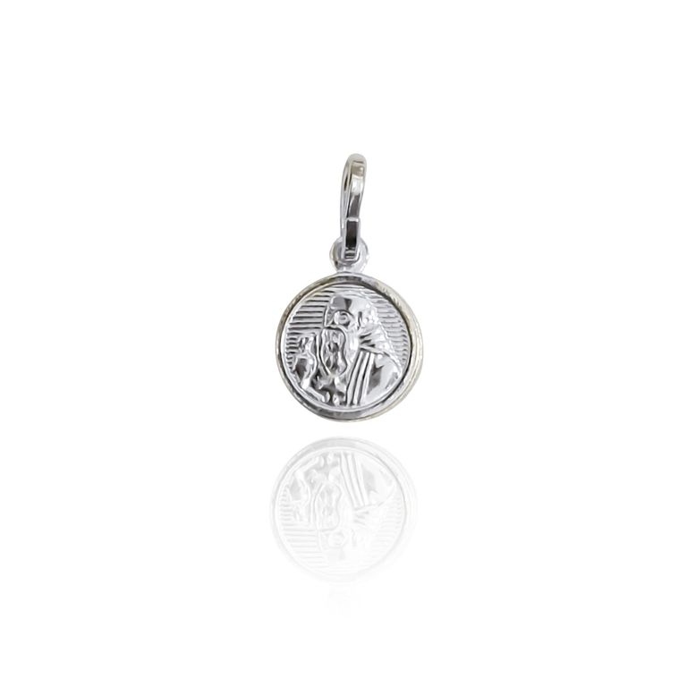 Colgante Medalla 10mm San Benito Plata Fina 925 Plateado TALLA UNICA