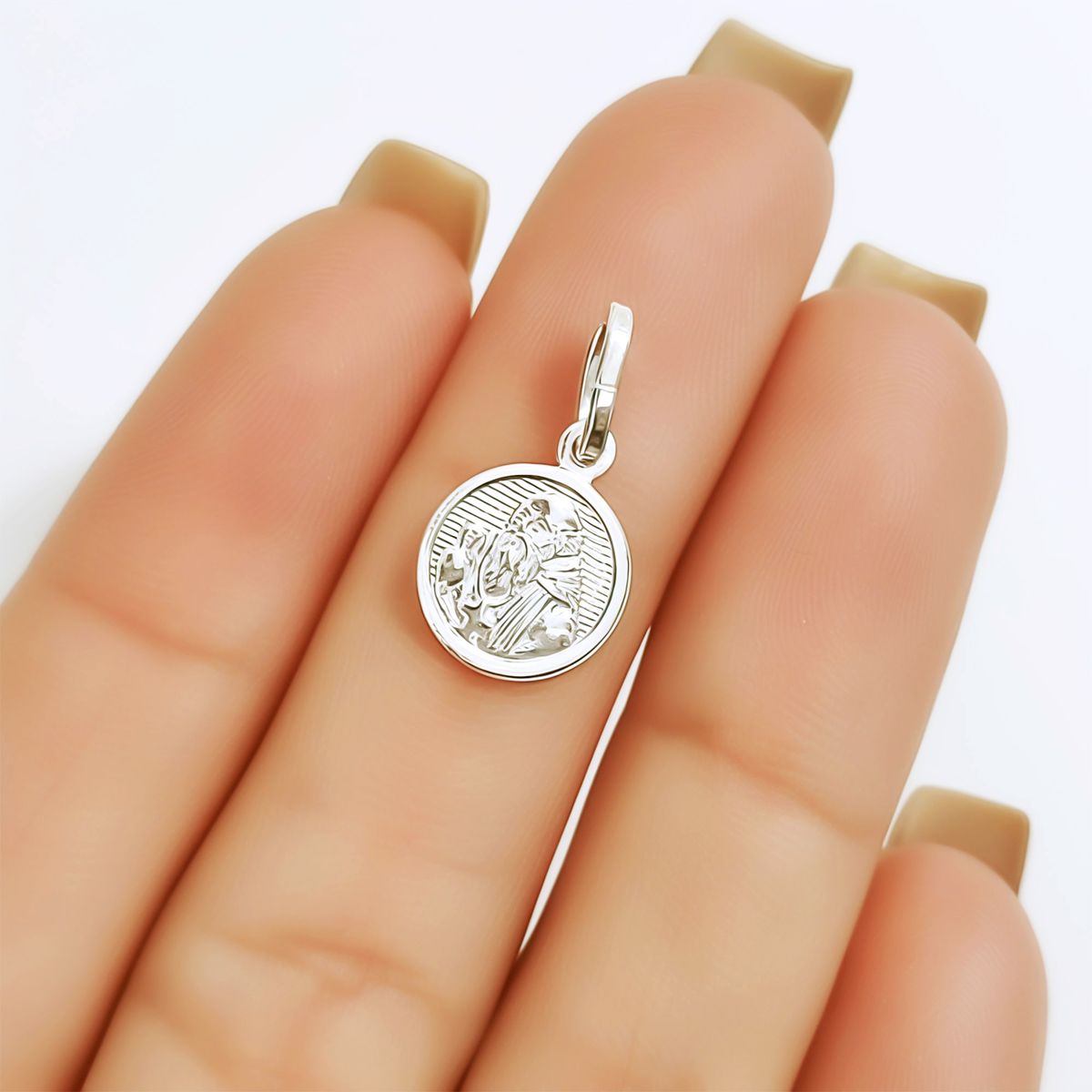 COGGIOLA - Colgante Medalla 10mm San Benito Plata Fina 925