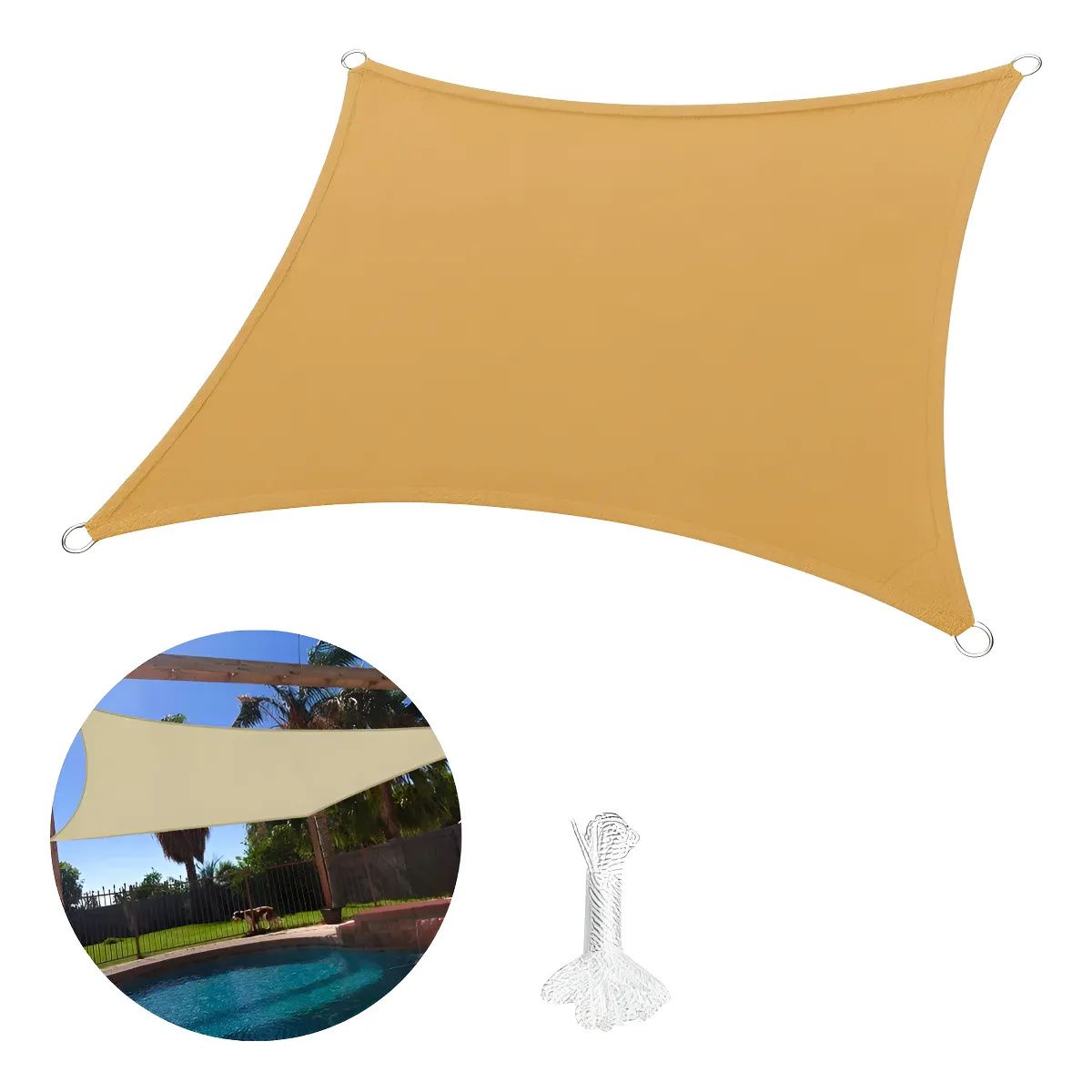 Lona Toldo Vela Sombra Malla Anti Uv Cuadrado 3x4m, marca GENERICO - Foto Principal