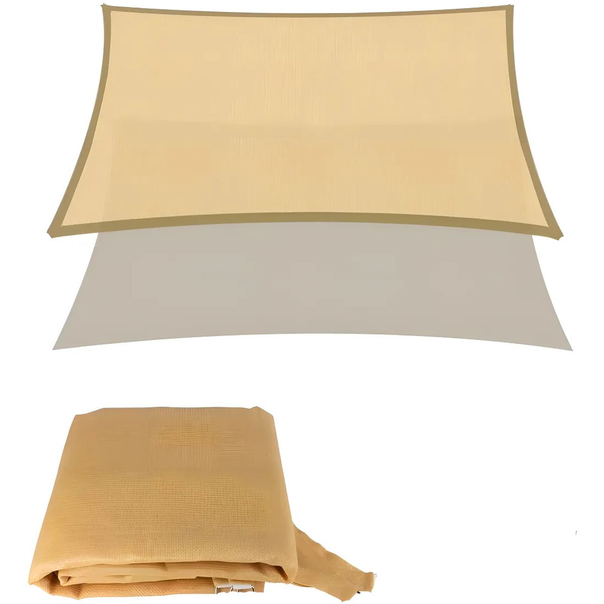 GENERICO - Toldo Vela Rectangular Sombreado Protección UV  4x4 mts Jardin Terraza