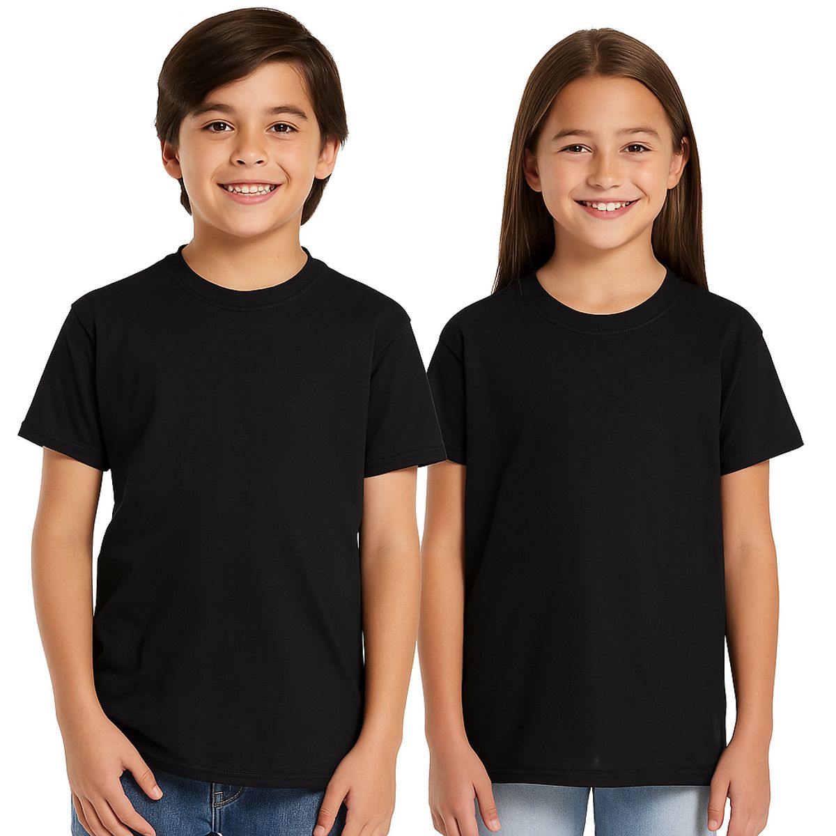 CREA PRINT - POLERA BLANCA  MANGA CORTA ALGODON NIÑO (UNISEX) CLASICO