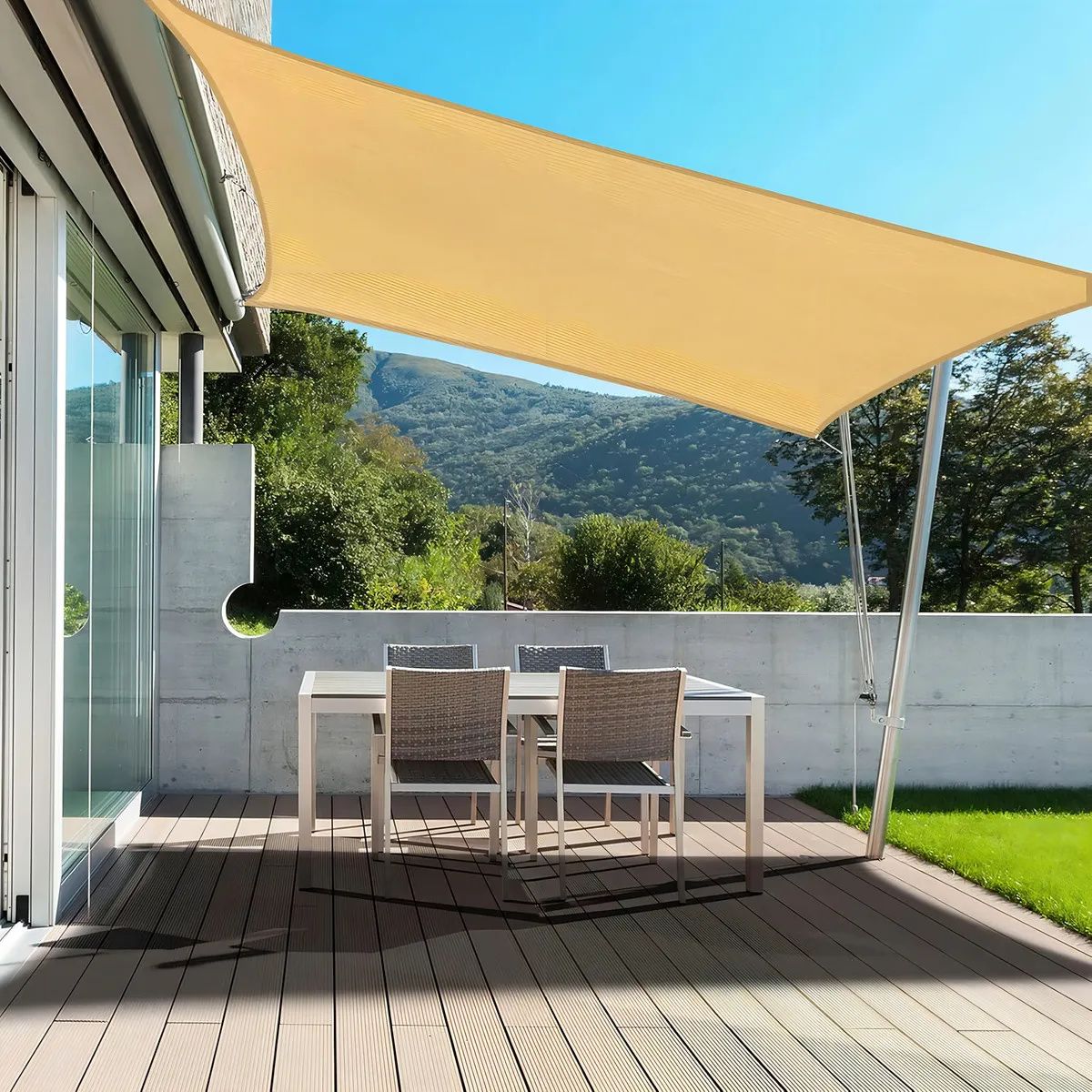 GENERICO - Toldo Vela De Sombra Rectangular Para Patio Jardín 2x3 M