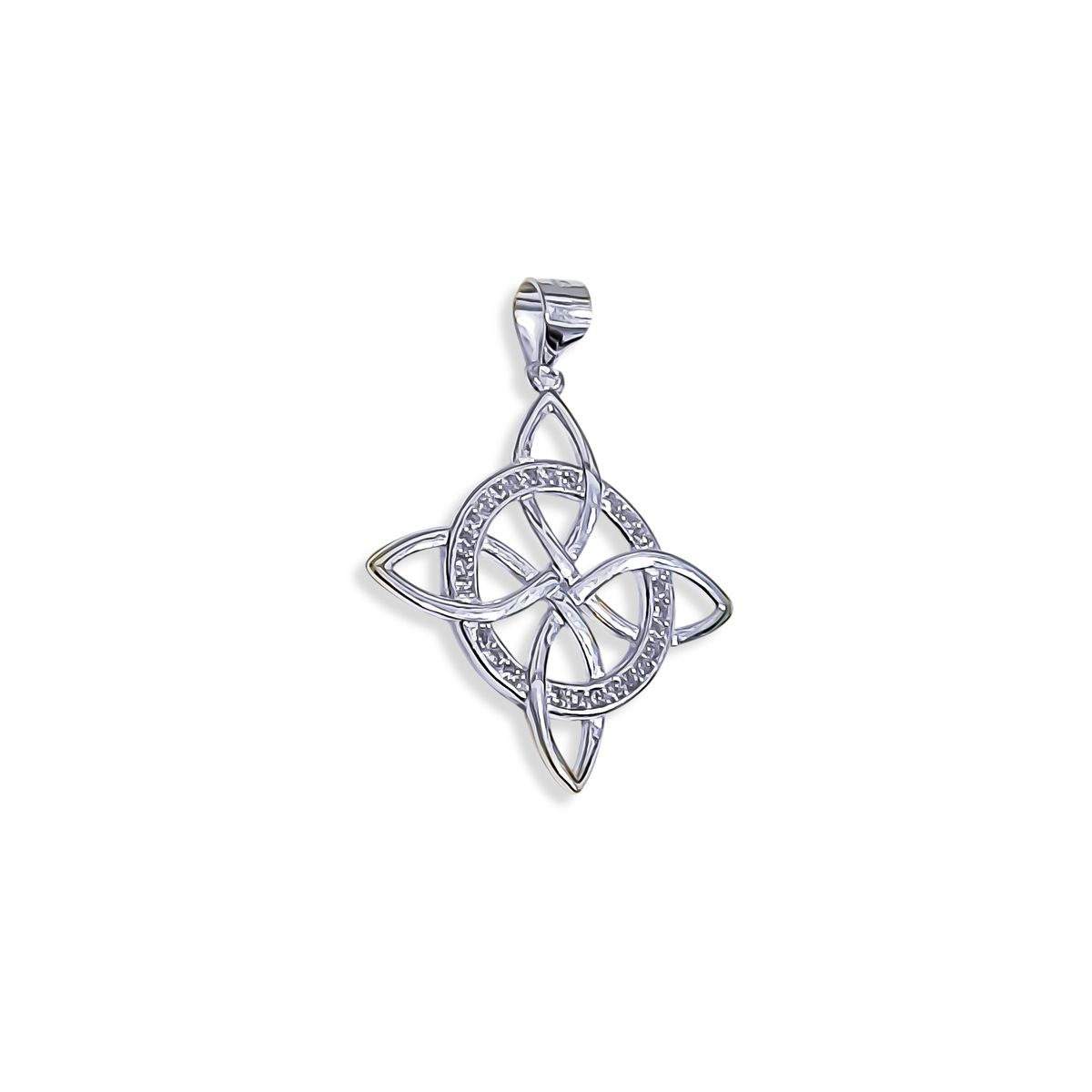 COGGIOLA - Colgante Nudo De Bruja Circón Calado Plata Fina 925