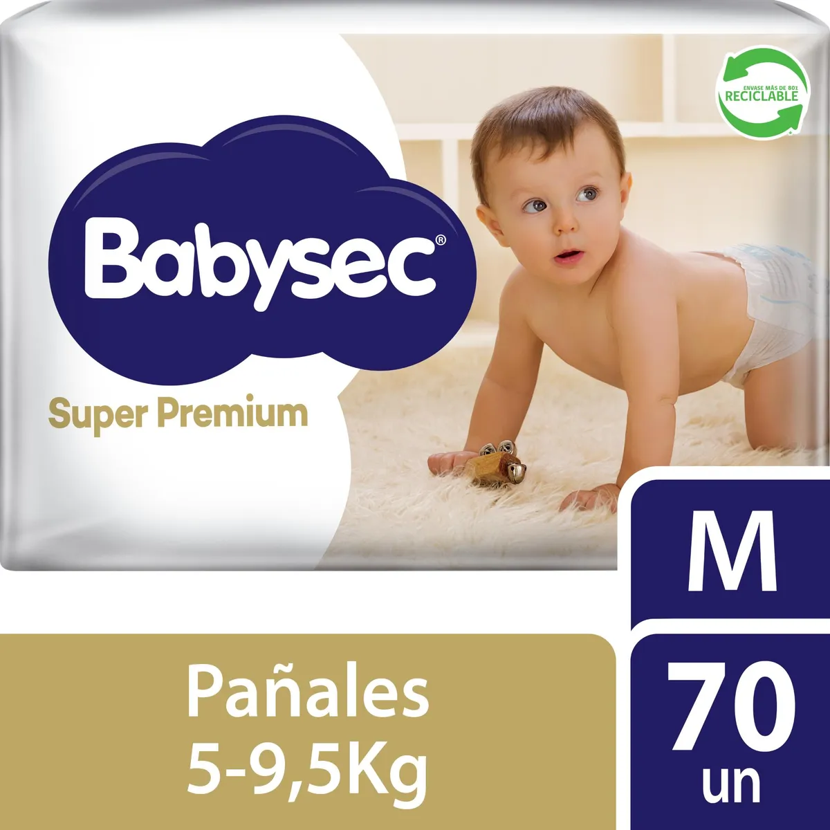 BABYSEC - Pañales de Bebé Babysec Super Premium Cuidado Total 70 un M