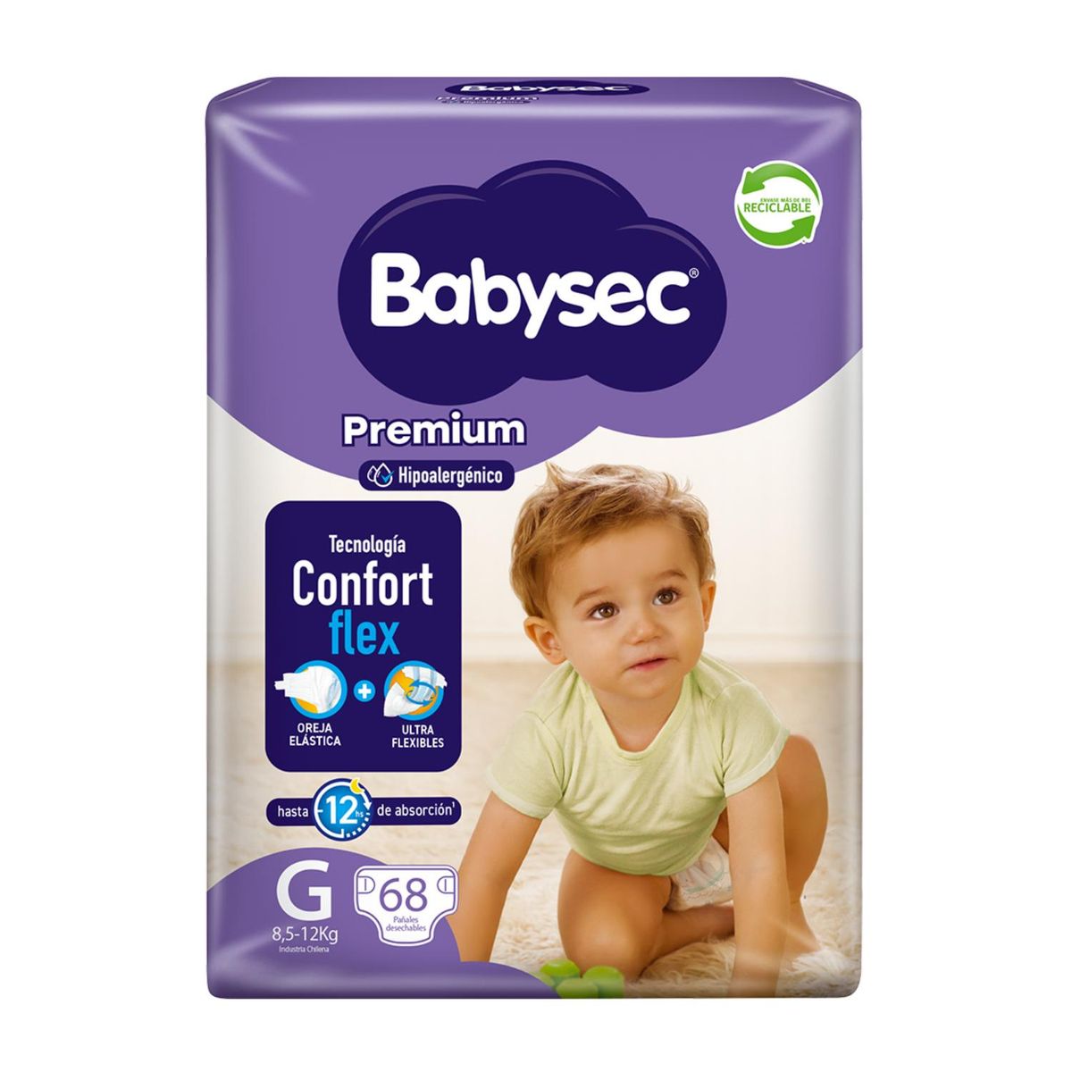 BABYSEC - Pañales de Bebé Babysec Premium Cuidado Total 68Un G