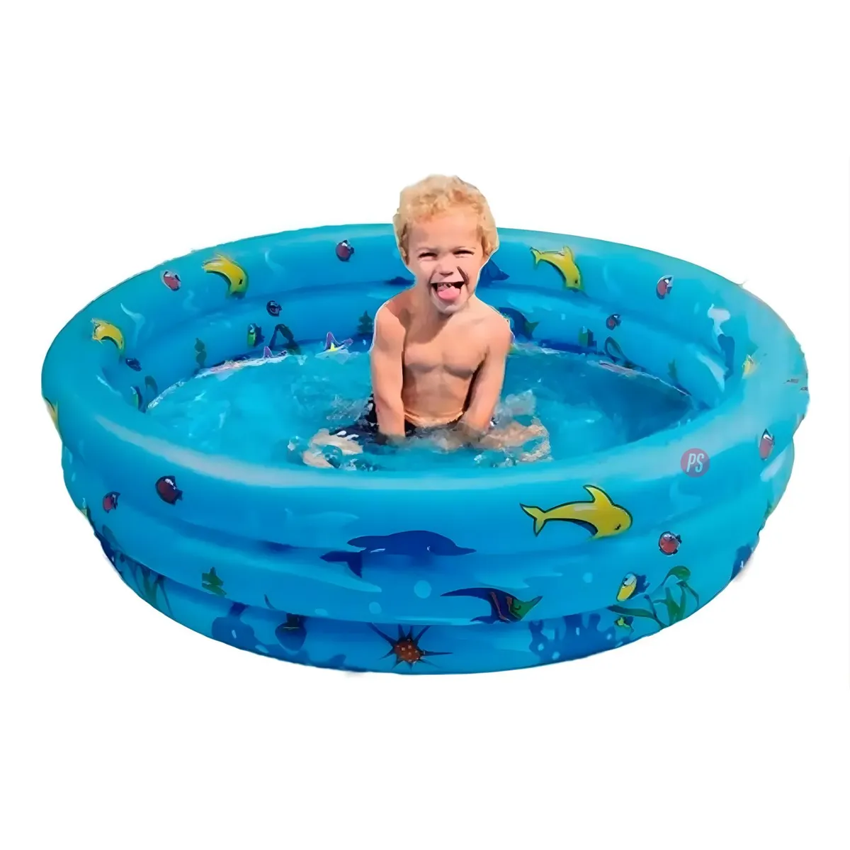 PUNTO STORE - Piscina Inflable Delfines 100x35cms Diversión Segura - PS