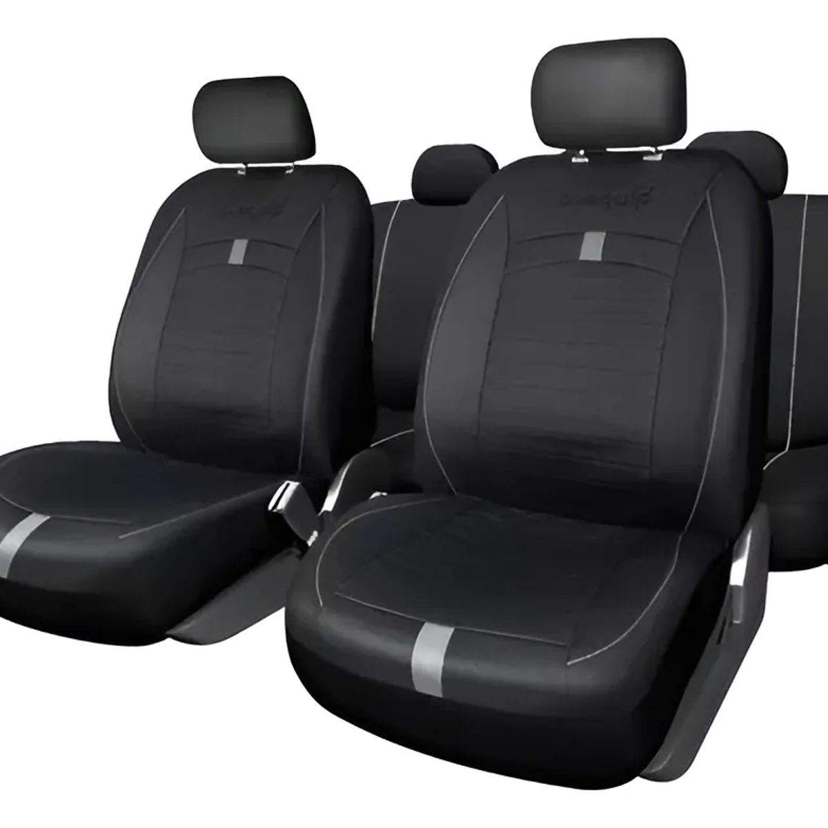 GENERICO - Fundas Cubreasiento B-equip Ecocuero Negro Universales - Negro