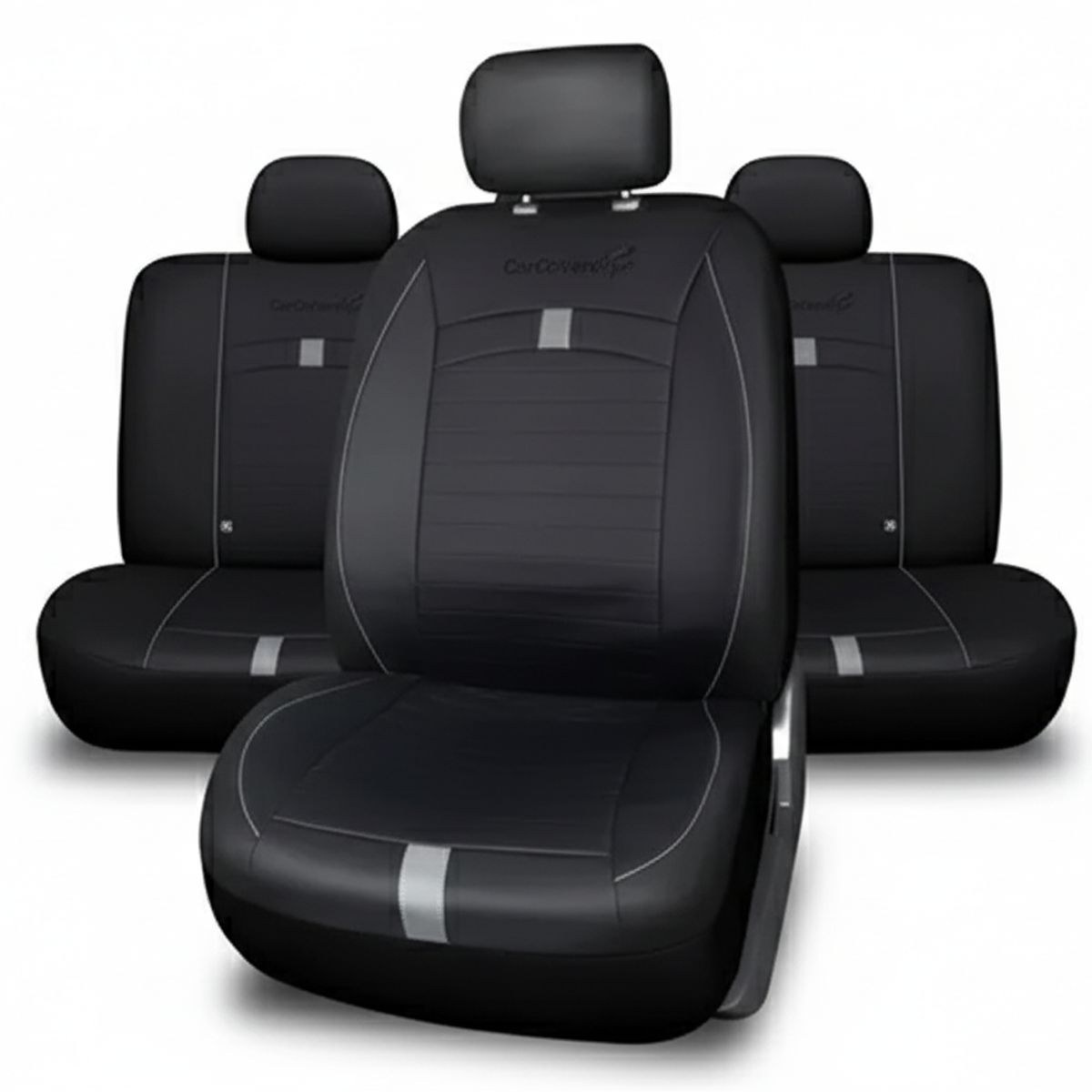 GENERICO - Fundas Cubreasiento B-equip Ecocuero Negro Universales - Negro