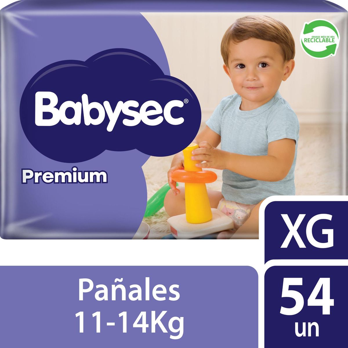 BABYSEC - Pañales de Bebé Babysec Premium Cuidado Total 54Un XG