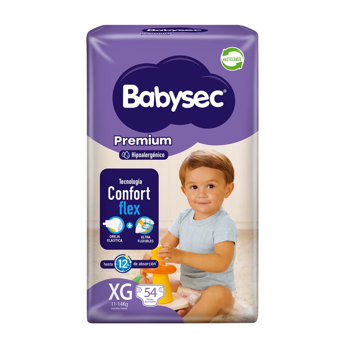 BABYSEC - Pañales de Bebé Babysec Premium Cuidado Total 54Un XG