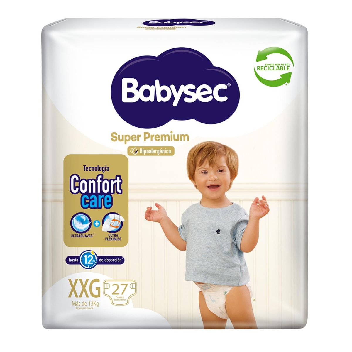 BABYSEC - Pañales de Bebé Babysec Super Premium Cuidado Total 27un XXG