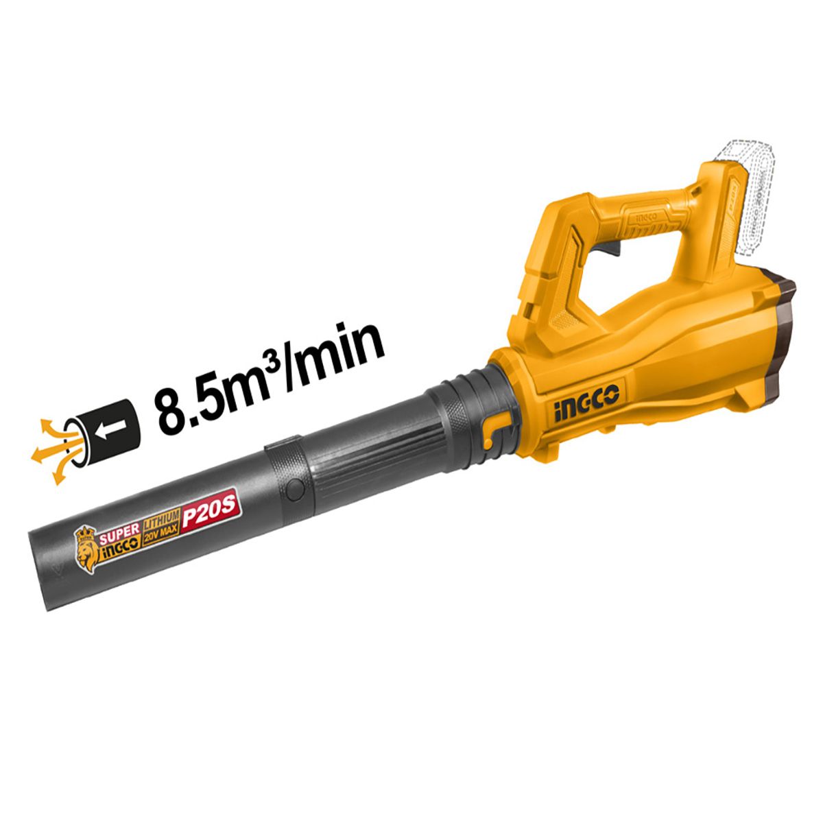 INGCO - Soplador Inalambrico 20V 8,5M³/Min Ingco Cabli20323