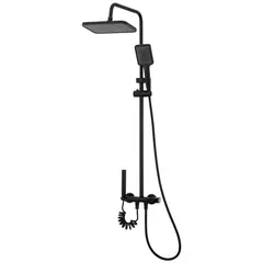 JOYTEK - Columna Ducha con Teclado 4 Funciones Plato Rectangular Negro