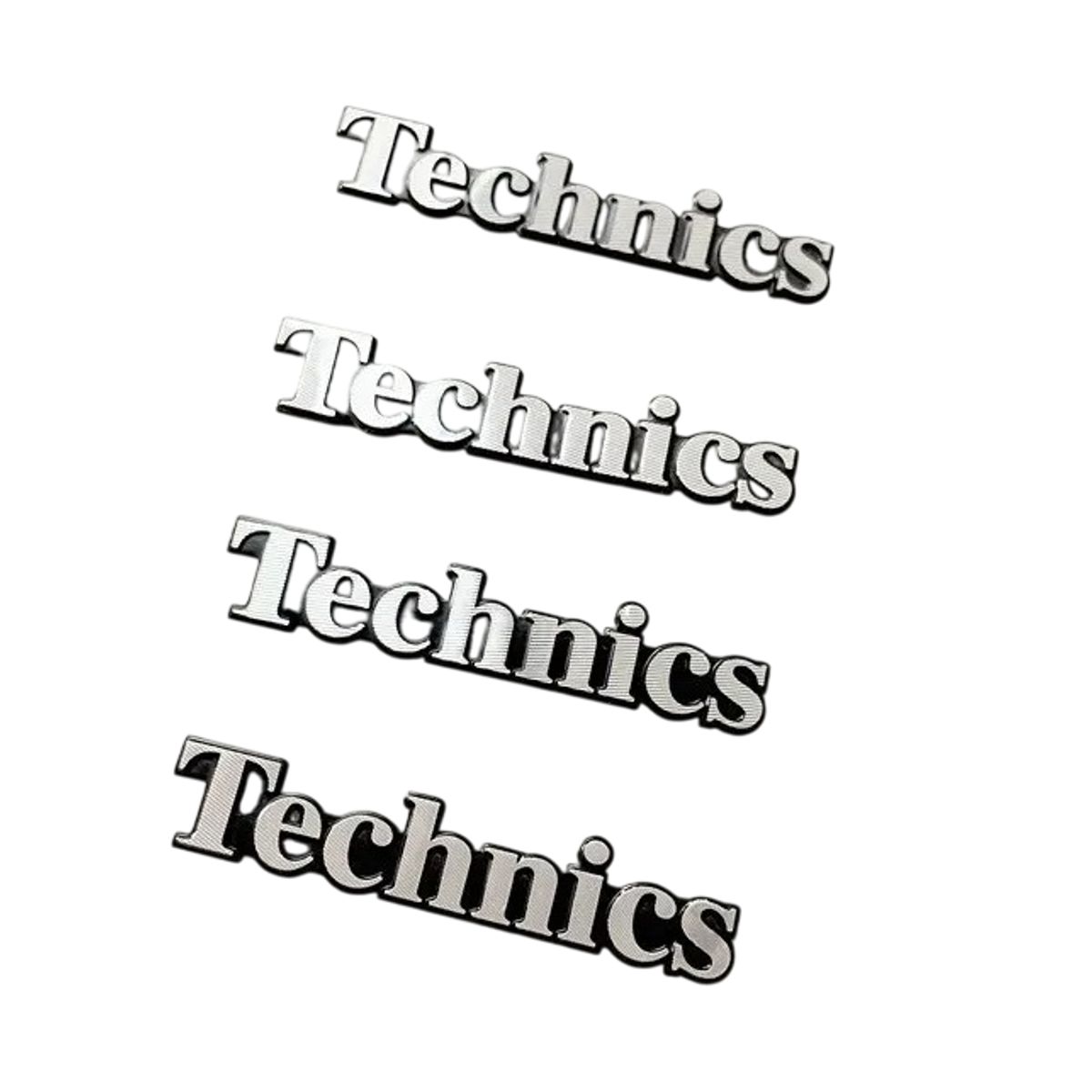 GENERICO - Set 4 Emblemas Logos Compatible con Technics Adhesivo Auto Parlantes
