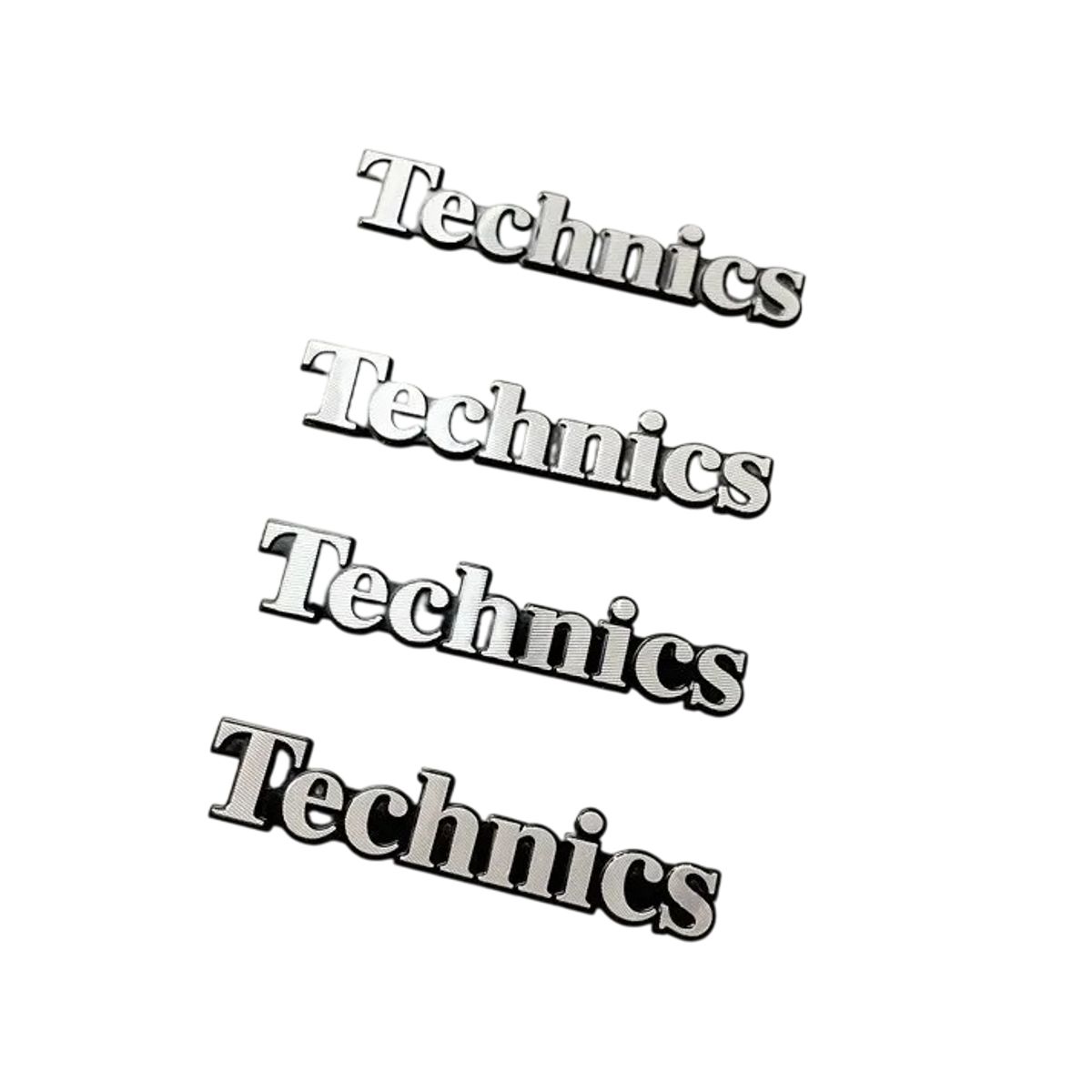 GENERICO - Set 4 Emblemas Logos Compatible con Technics Adhesivo Auto Parlantes