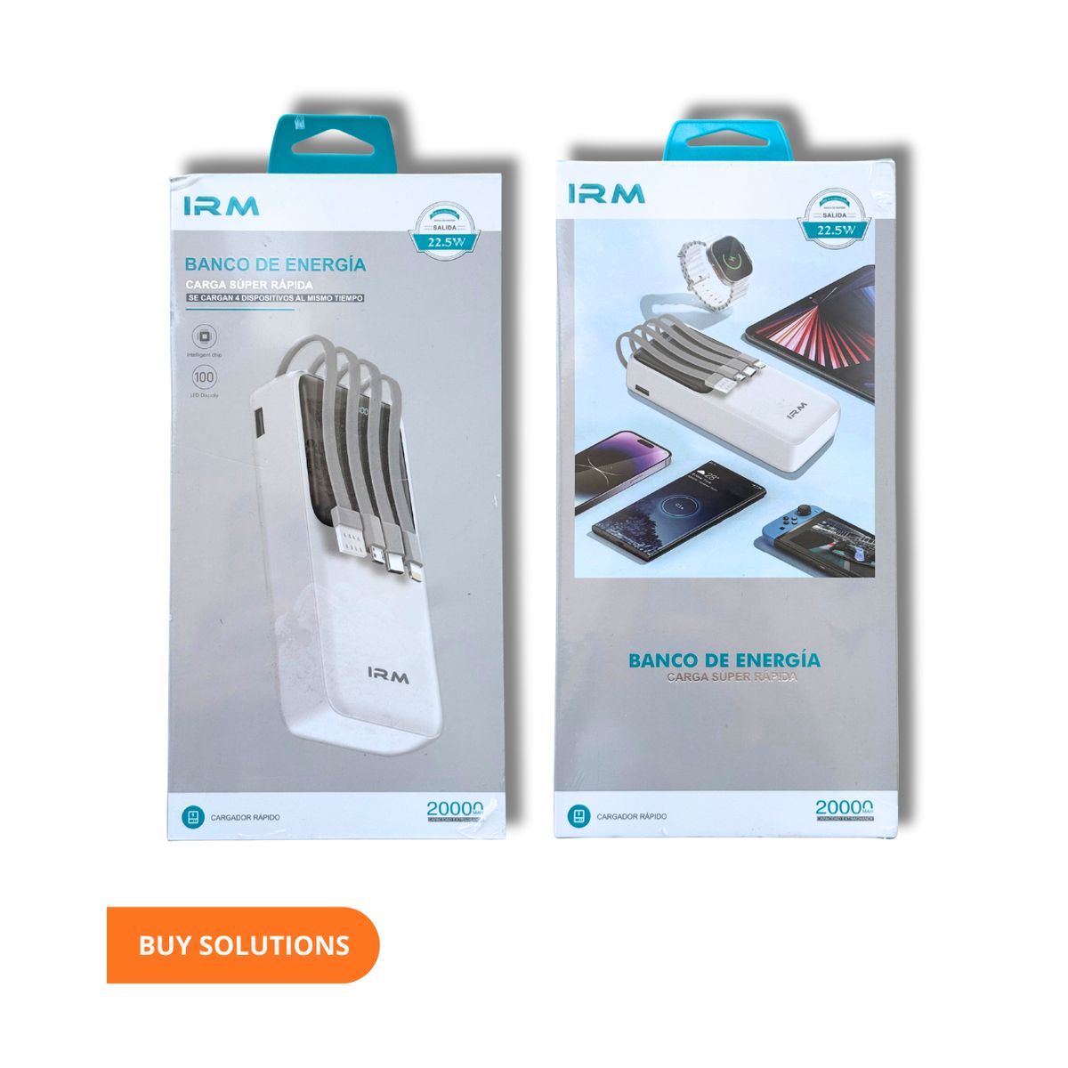 IRM - Power Bank Cargador Portátil 20000 Mah Carga Rápida