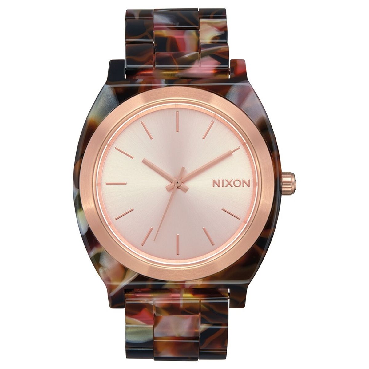 NIXON - Reloj Nixon Time Teller Acetate Rose Gold Pink Tortoise