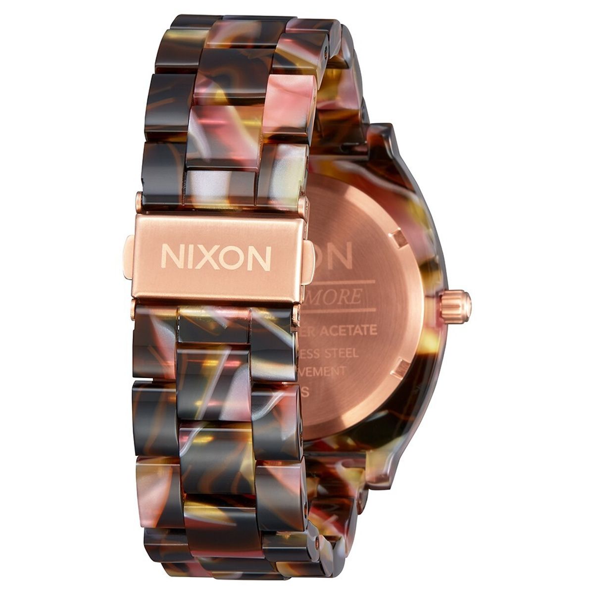 NIXON - Reloj Nixon Time Teller Acetate Rose Gold Pink Tortoise