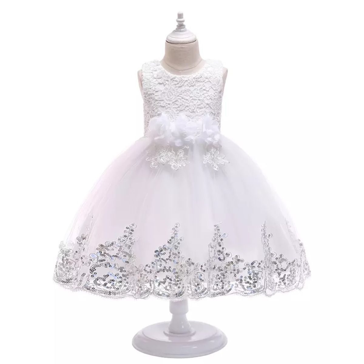 ALMA & DECO - Vestido Bautizo Paje Fiesta Modelo Cristina Color Blanco