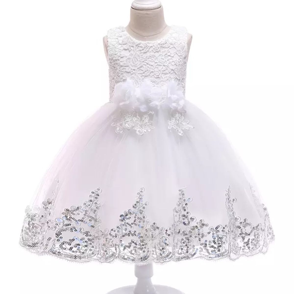 ALMA & DECO - Vestido Bautizo Paje Fiesta Modelo Cristina Color Blanco