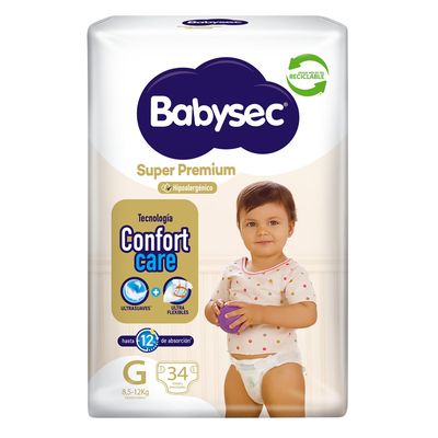 Imagen 2 del producto Pañales de Bebé Super Premium Cuidado Total 34 un G