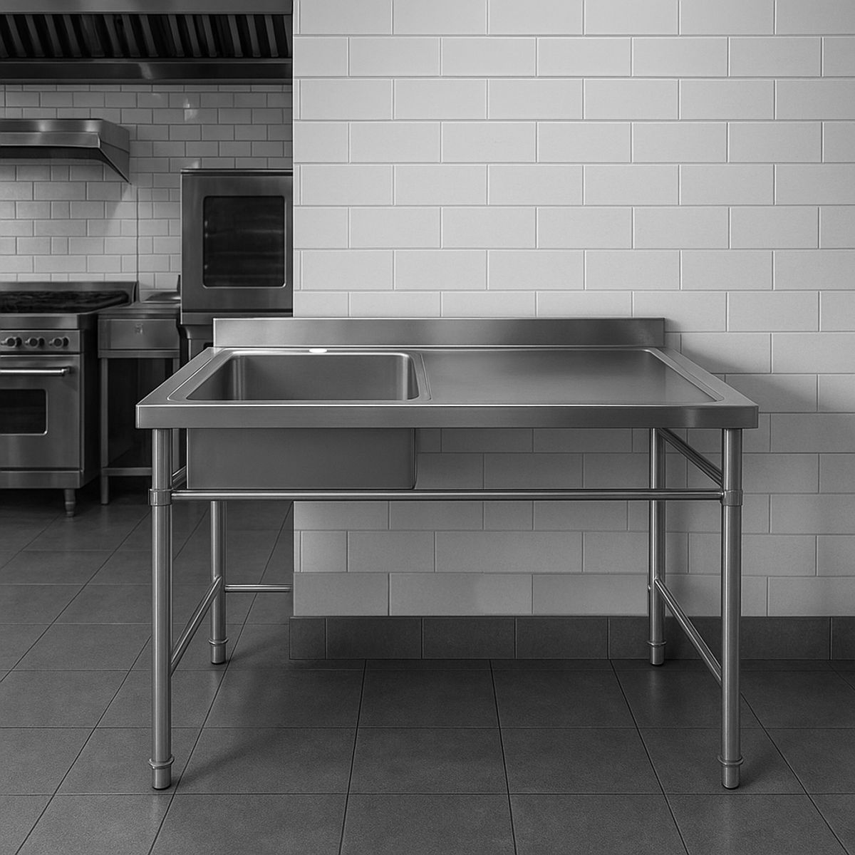 JOYTEK - Lavafondo de Acero Inoxidable Secador Derecho Joytek 120x60x90 cm