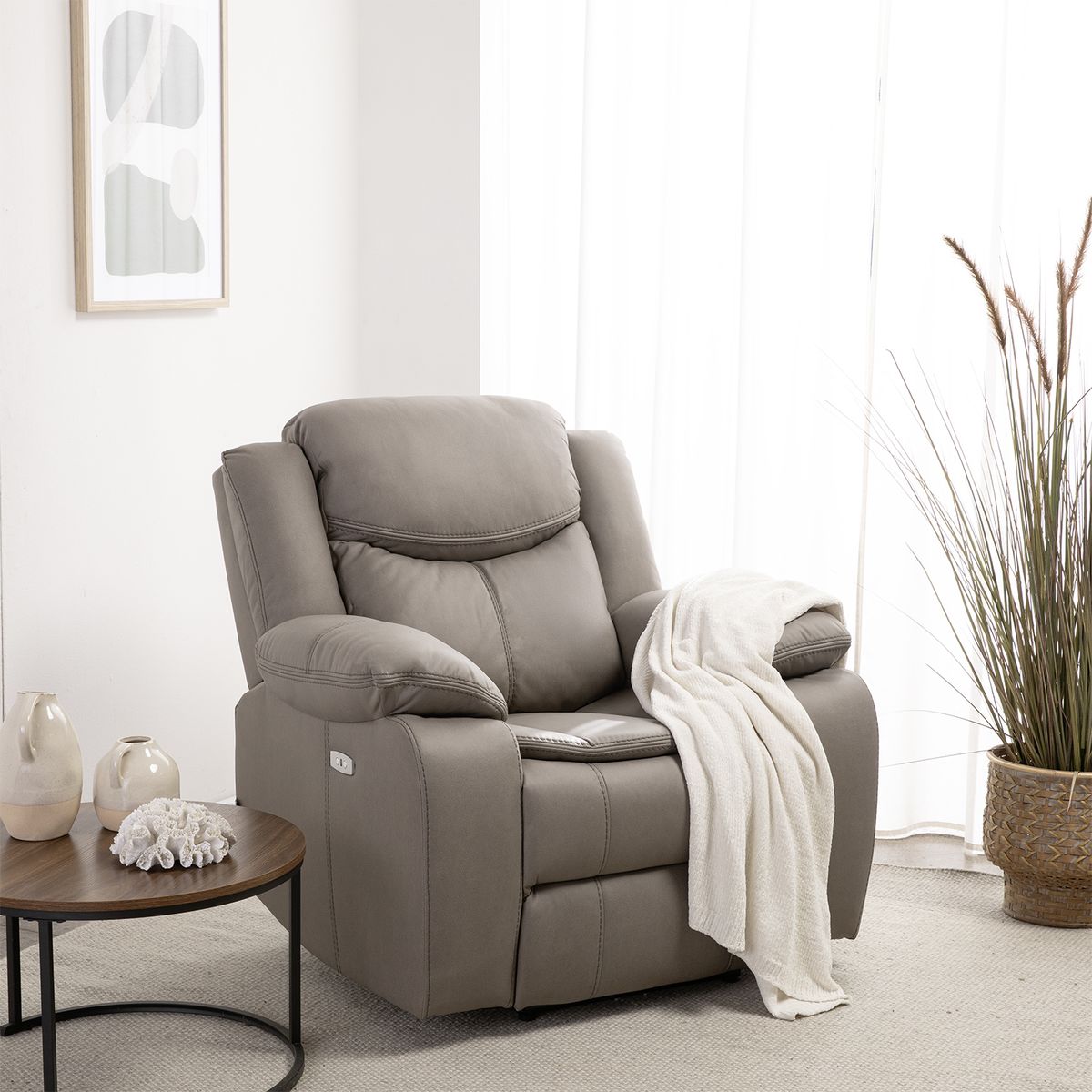 VYS SPA - BERGERE BILBAO BEIGE RECLINACION ELECTRICA + USB