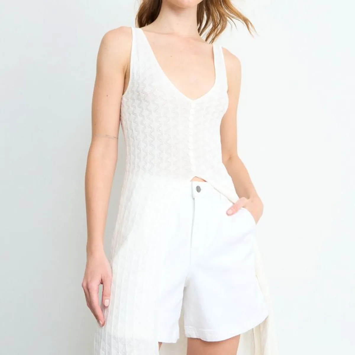 IO - Chaleco Liso Mujer Crudo Io