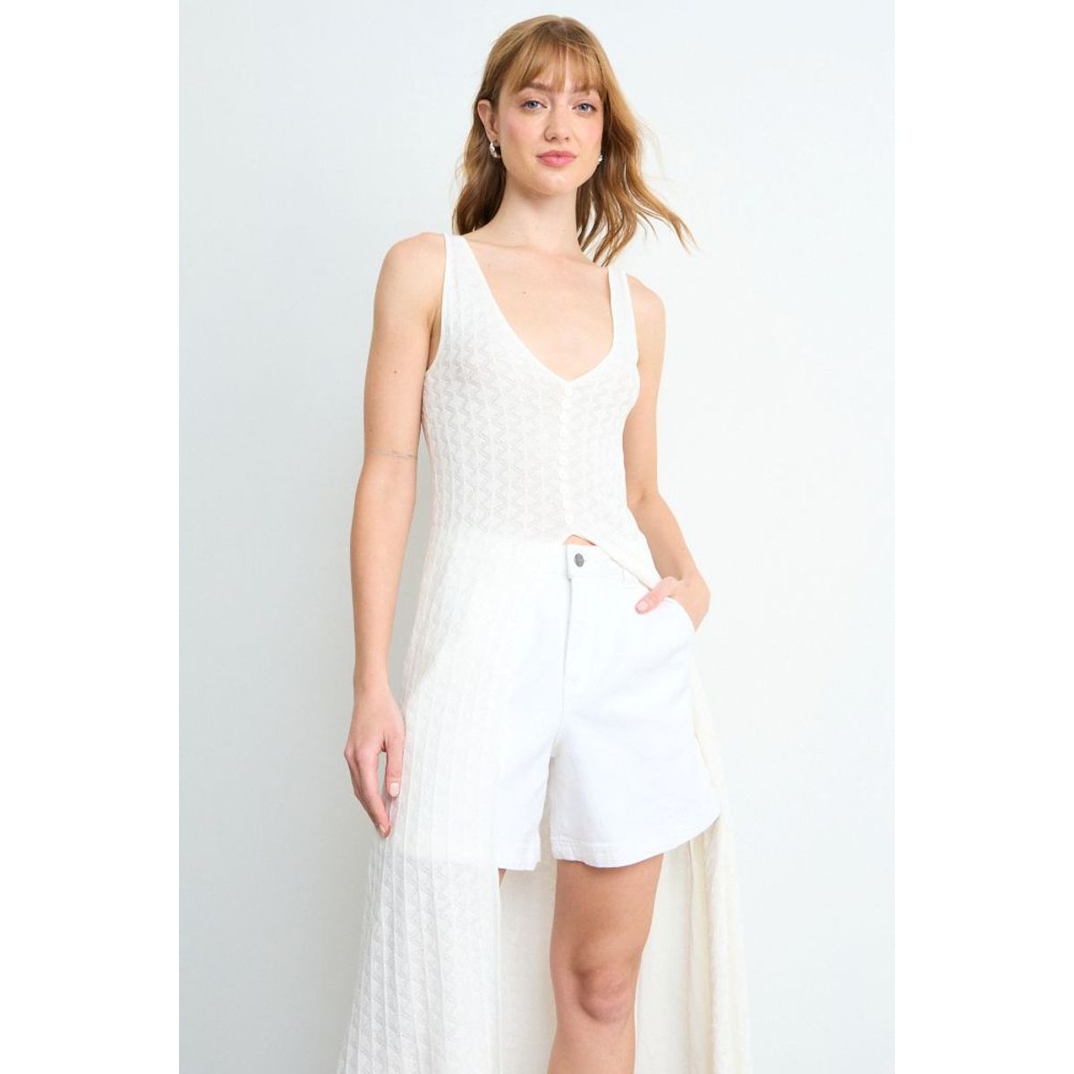 IO - Chaleco Liso Mujer Crudo Io