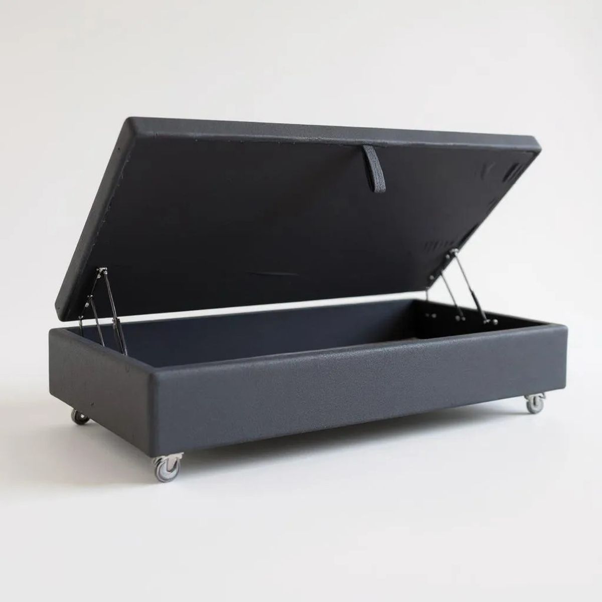 BLOCCARE - Base Cama Baul 1.5 PLaza/ L190 (Gris) con ruedas Pyton/ con refuerzo