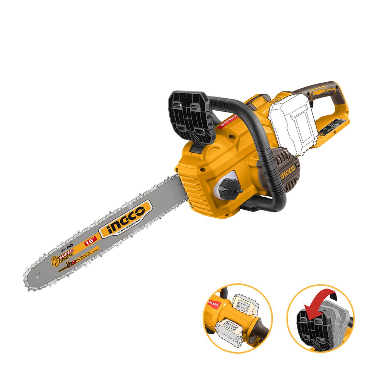 INGCO - Motosierra Bl Ingco Industrial Inalambrica 40v/16