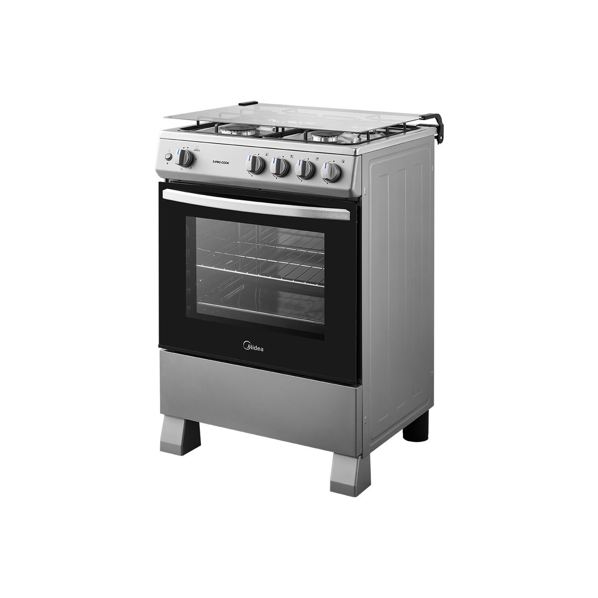 MIDEA - Cocina a Gas Licuado y Natural 4 Quemadores 24 Pulgadas Silver Midea