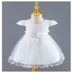 ALMA & DECO - Vestido Bautizo Fiesta Bebé Modelo Rosa Color Blanco