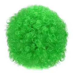 GENERICO - Peluca Afro Para Adultos Niños Niñas - Halloween Cosplay Verde