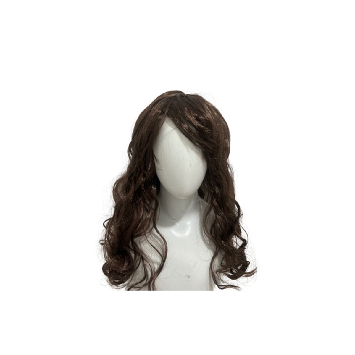 GENERICO - Peluca Sintética Larga Crespa Ideal Para Disfraz Castaño