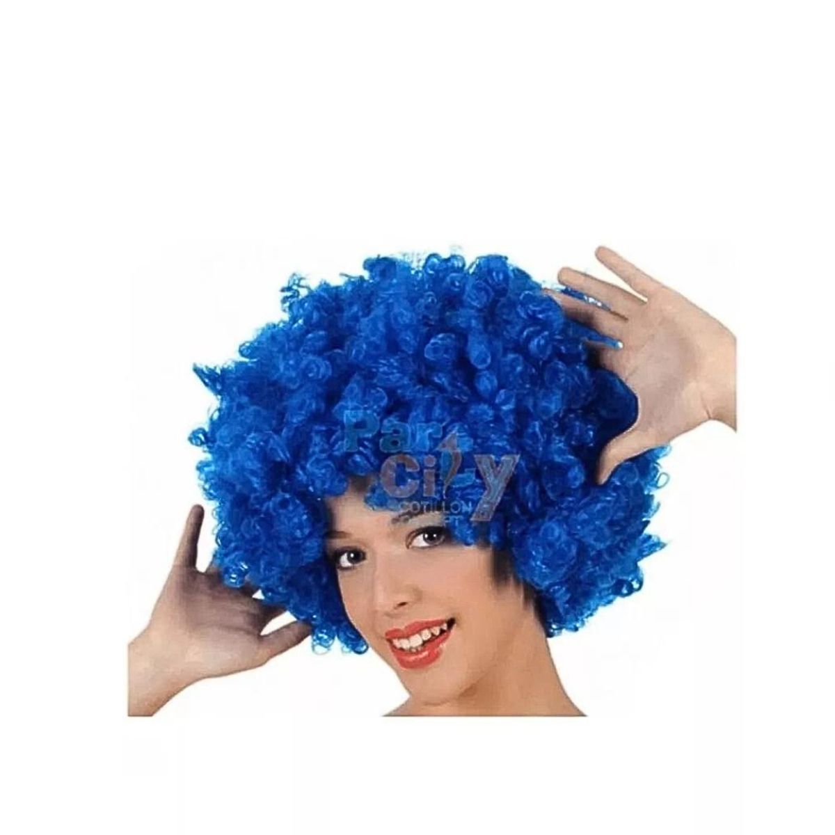 GENERICO - Peluca Afro Para Adultos Niños Niñas - Halloween Cosplay Azul