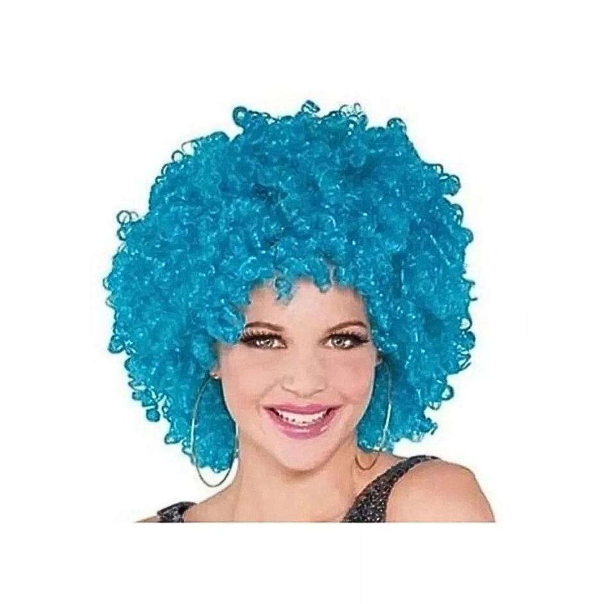 GENERICO - Peluca Afro Para Adultos Niños Niñas - Halloween Cosplay Celeste