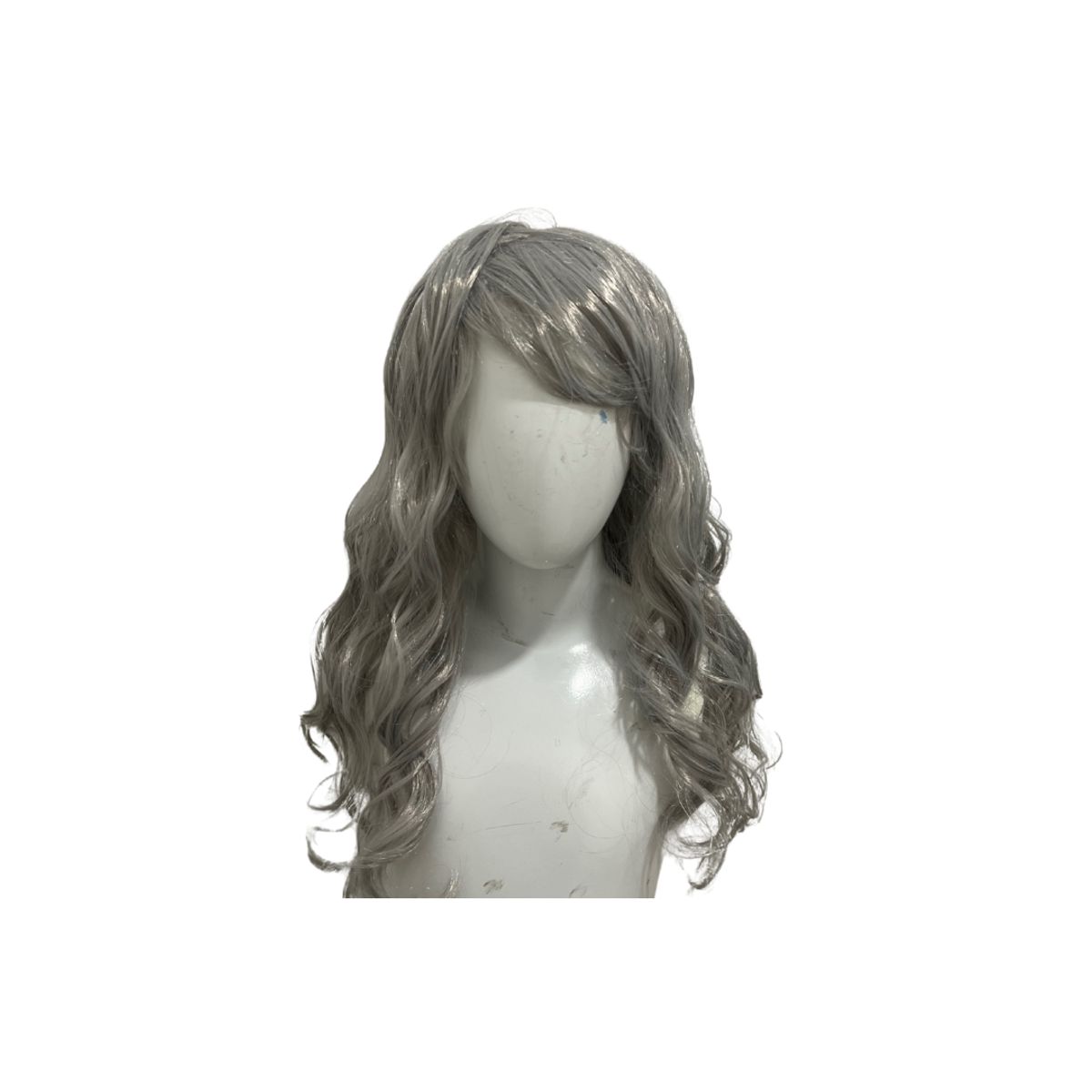 GENERICO - Peluca Sintética Larga Crespa Ideal Para Disfraz Plata