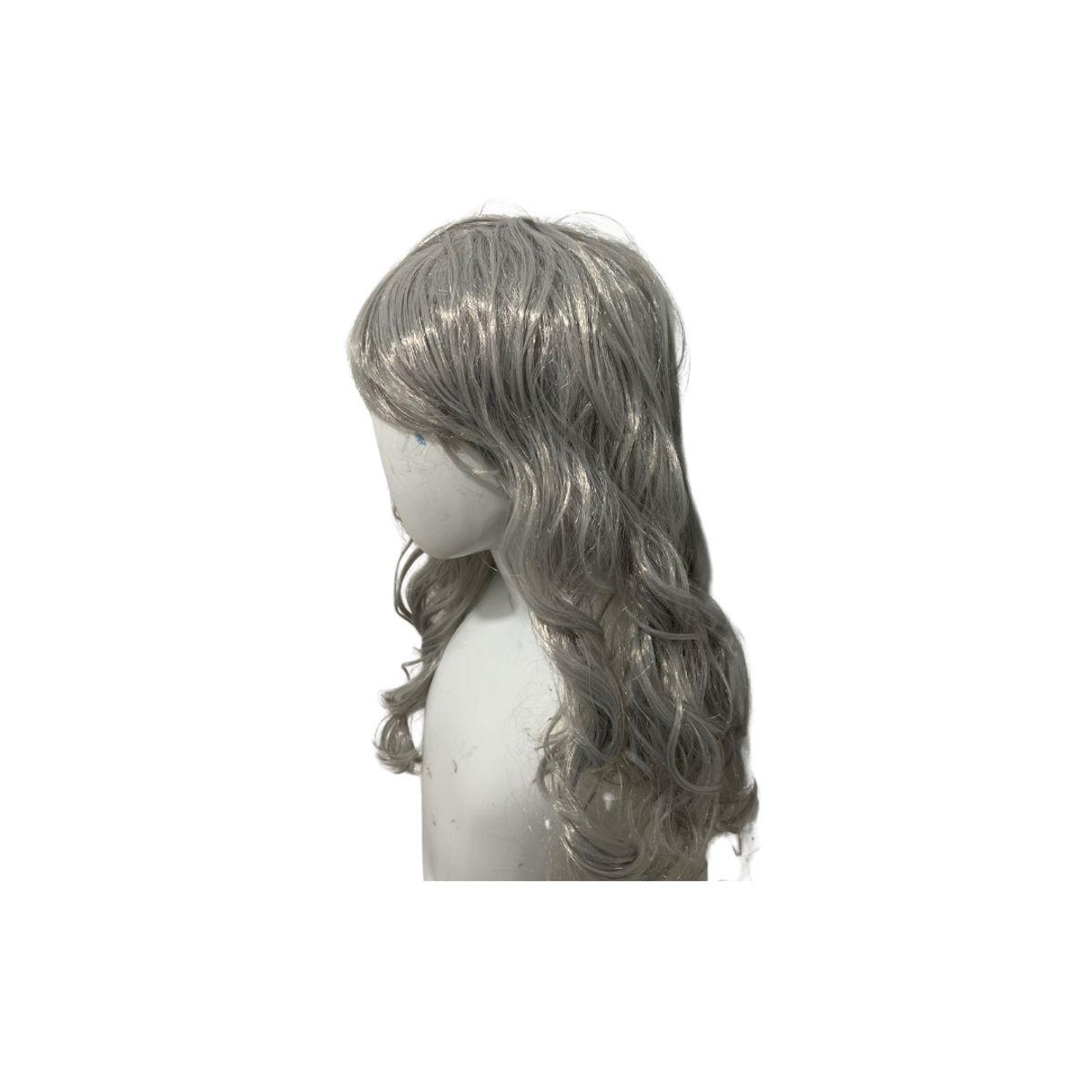 GENERICO - Peluca Sintética Larga Crespa Ideal Para Disfraz Plata