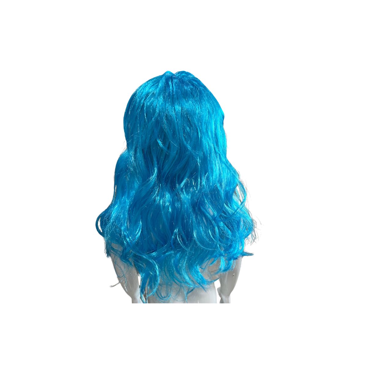GENERICO - Peluca Sintética Larga Crespa Ideal Para Disfraz Celeste