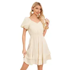 MPROPIA - Vestido Corto Mujer. Escote En V Cruzado Y Manga Princesa 3366