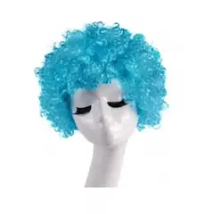 GENERICO - Peluca Afro Para Adultos Niños Niñas - Halloween Cosplay Celeste